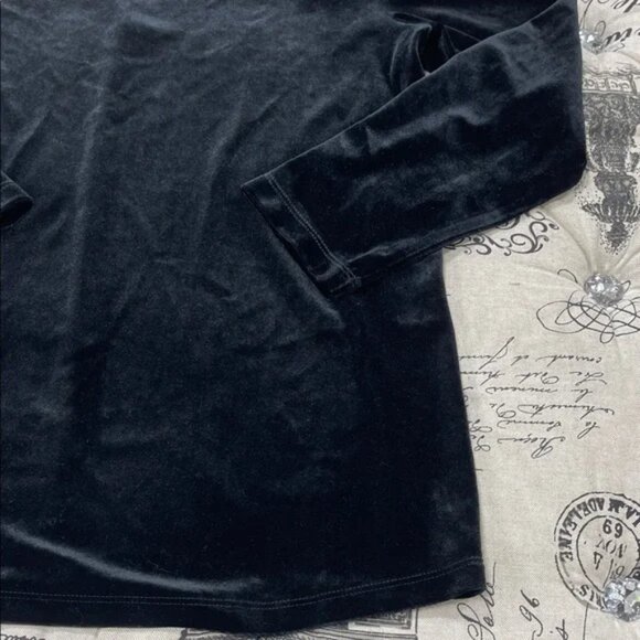 Anne Klein  Long Sleeve Velevet Top - Picture 4 of 10